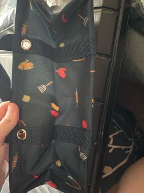 thirty-one Black Tote with Red and Yellow Accent Grill Pattern